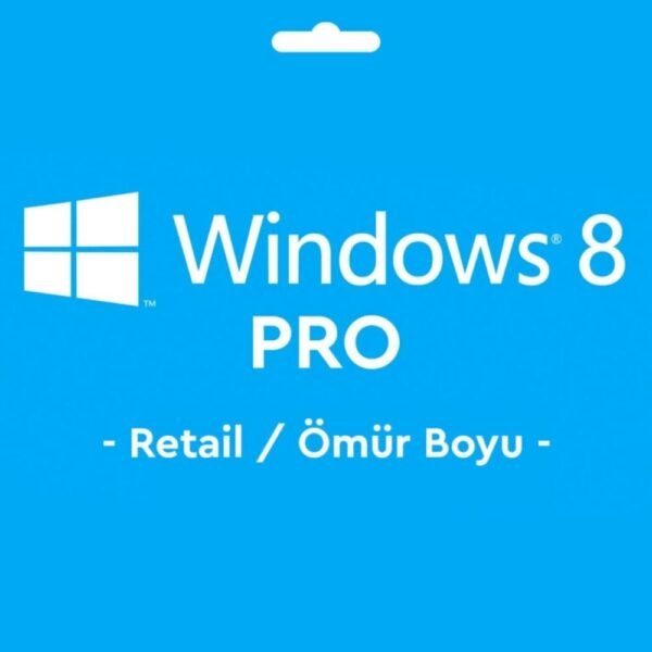 Windows 8 Pro Retail Key Lisans Anahtarı Ömür Boyu